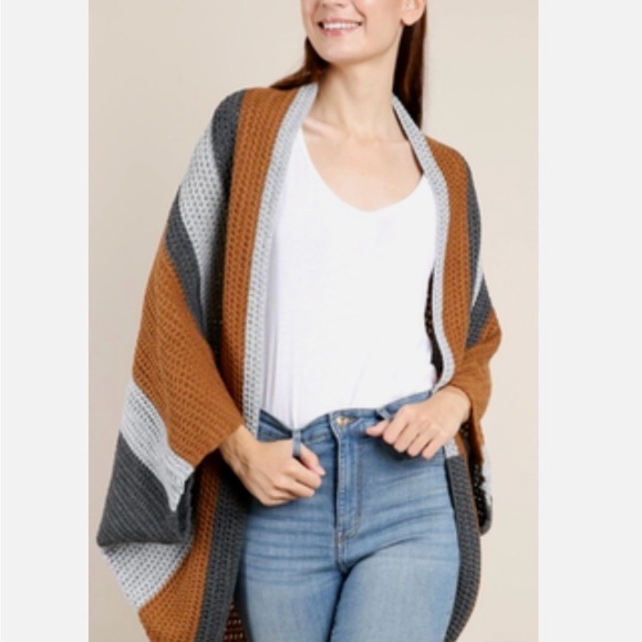 Love Multicolor Knit Poncho - Picture 1 of 5